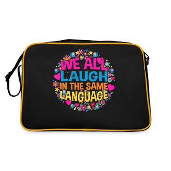 We all laugh in the same language Tolerance & Love - Retro Bag - black/gold - Back