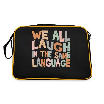 We all laugh in the same language Tolerance & Love - Retro Bag - black/gold - Back