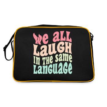 We all laugh in the same language Tolerance & Love - Retro Bag - black/gold - Back