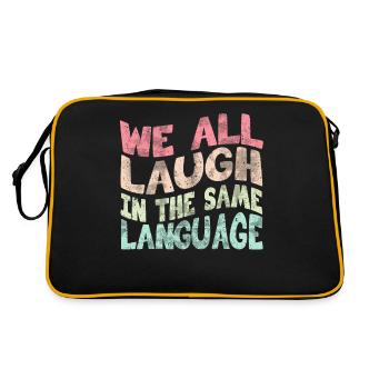 We all laugh in the same language Tolerance & Love - Retro Bag - black/gold - Back