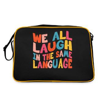 We all laugh in the same language Tolerance & Love - Retro Bag - black/gold - Back