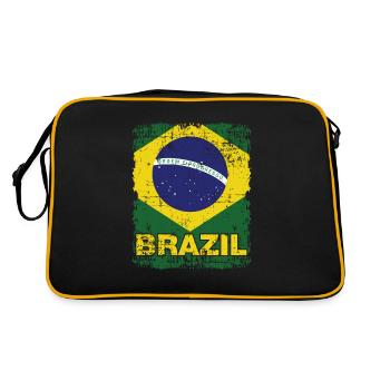 Drapeau brésilien Brésil brésilien - Sac Retro - noir/or - Dos
