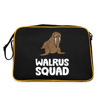 Walrus Squad Ocean Animal Funny Walrus Squad - Retro Bag - black/gold - Back