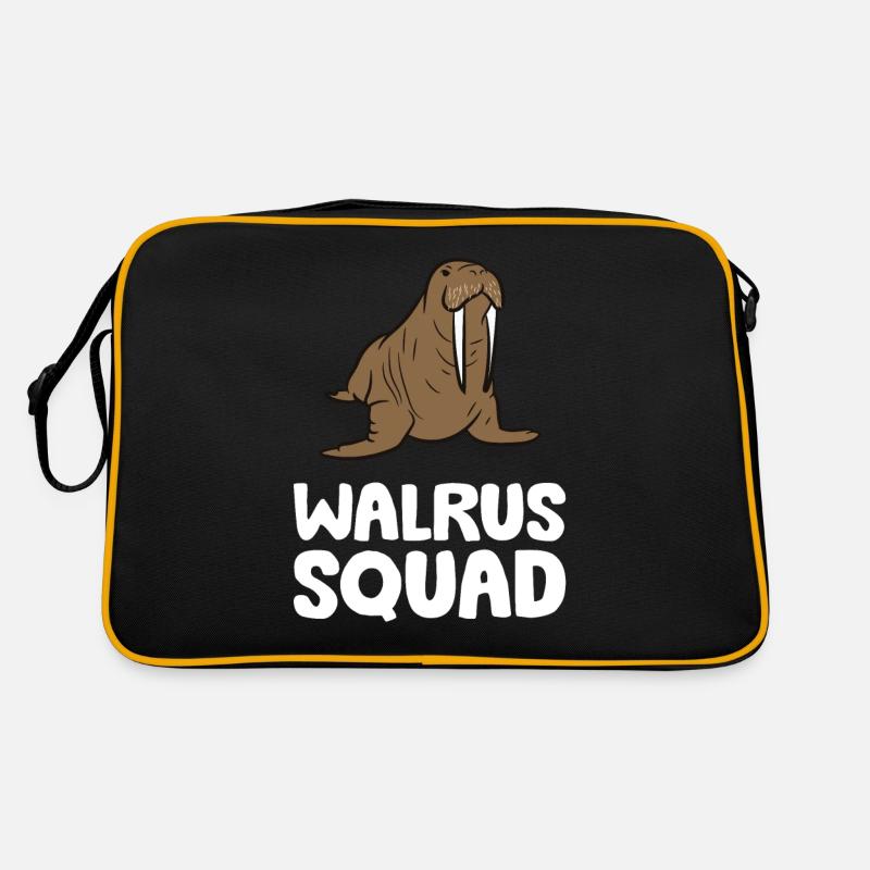 Walrus Squad Ocean Animal Funny Walrus Squad Retro Bag