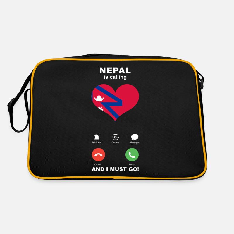 Nepal is calling Nepal Herz Souvenir Retro Tasche