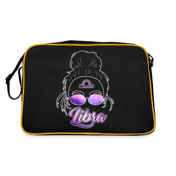 Libra Zodiac Sign Gift Libra - Retro Bag - black/gold - Back