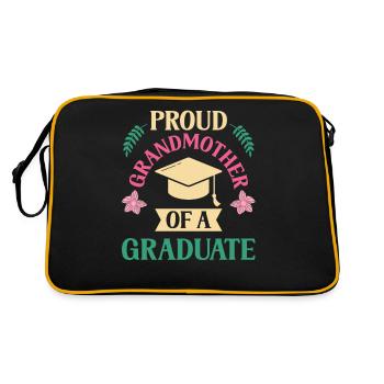 Stolze Großmutter Eines Absolventen Absolvent - Retro Tasche - Schwarz/Gold - Hinten