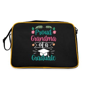 Stolze Großmutter Eines Absolventen Absolvent - Retro Tasche - Schwarz/Gold - Hinten