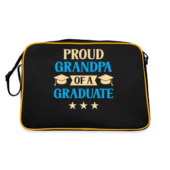 Stolzer Großvater Eines Absolventen Absolvent - Retro Tasche - Schwarz/Gold - Hinten