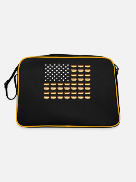 Hot Dog Hot Dogs Lover Cadeau - Sac Retro - noir/or - Dos