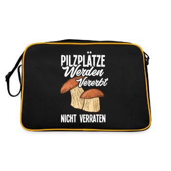 Pilzplätze Werden Vererbt Nicht Verraten - Retro Tasche - Schwarz/Gold - Hinten