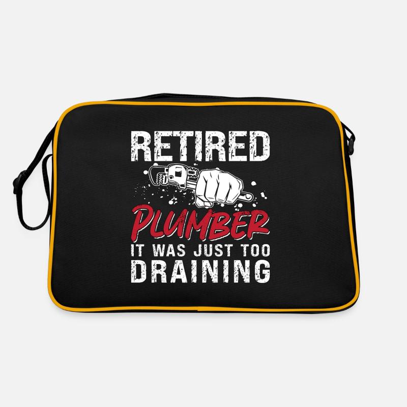 Retired Plumber Tool Plumbing Road Pipe Plumbers Retro Tasche