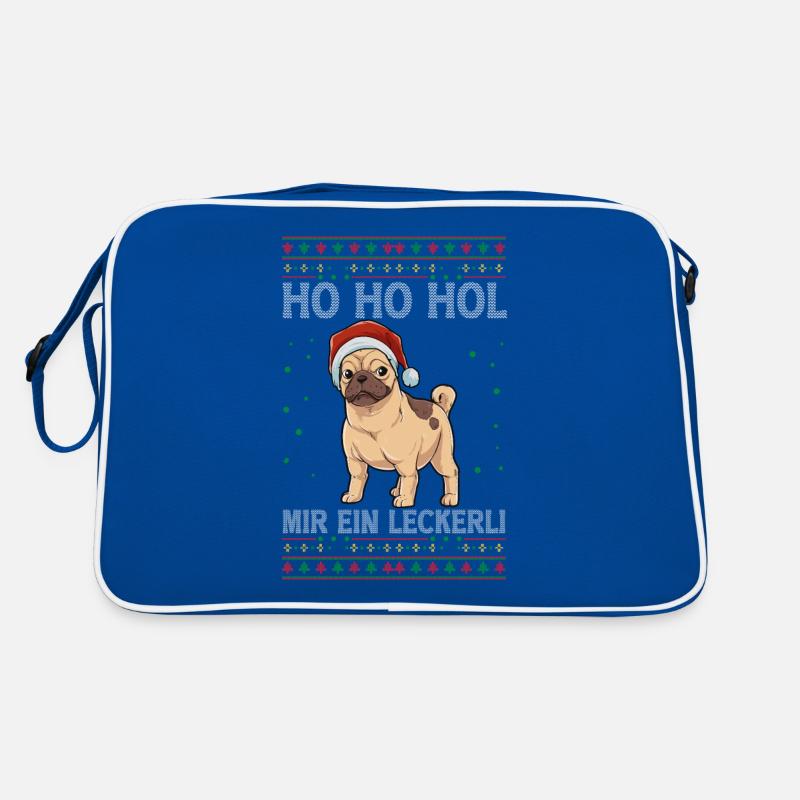 Mops Weihnachten Retro Tasche