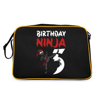 Fête d’anniversaire Ninja japonais de 5 ans Anniversaire - Sac Retro - noir/or - Dos