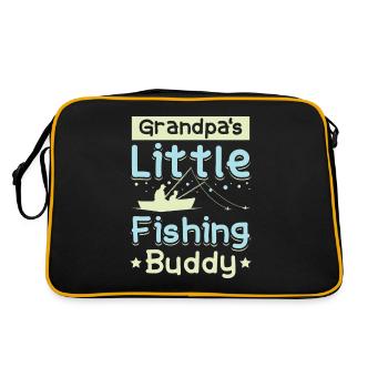 Grandpas little fishing buddy - Retro Bag - black/gold - Back