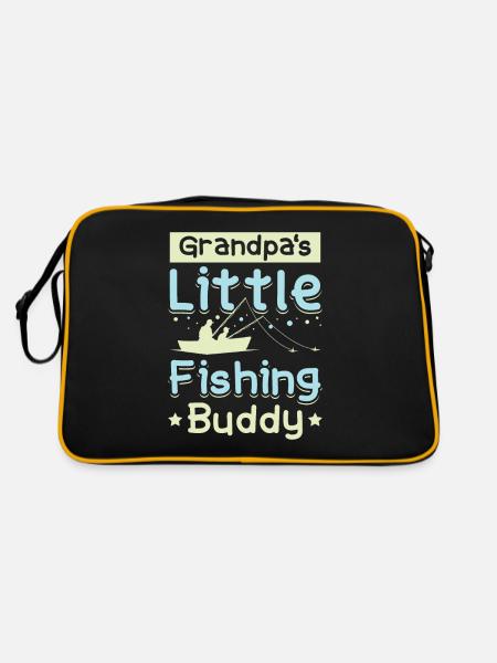 Grand-père petit copain de pêche - Sac Retro - noir/or - Dos