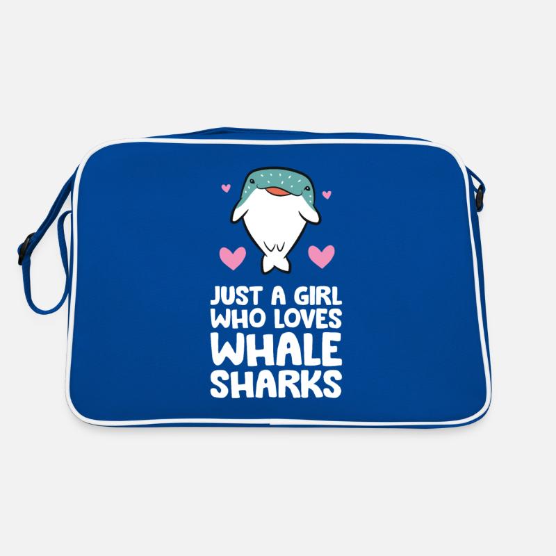 Nur ein Mädchen, das Walhaie liebt Retro Tasche