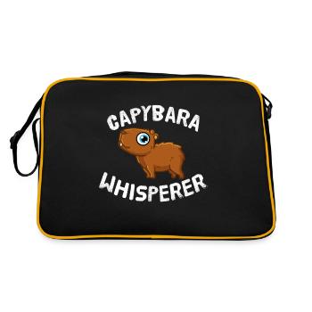 Funny Capybara Lover Capybara Whisperer - Retro Bag - black/gold - Back