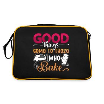 Baker Good Things Come To Those Who Bake Baking - Retro Tasche - Schwarz/Gold - Hinten