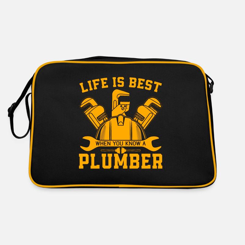 Plumber Life Is Best Tool Plumbing Pipe Plumbers Retro Tasche