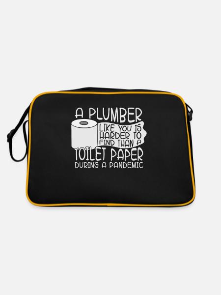Un plombier comme vous Outil Plomberie Plombiers - Sac Retro - noir/or - Dos
