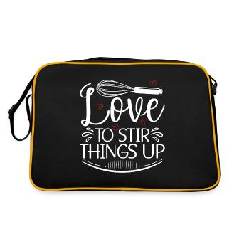 Baker Baking Love To Stir Things Up Bakery Cupcake - Retro Bag - black/gold - Back
