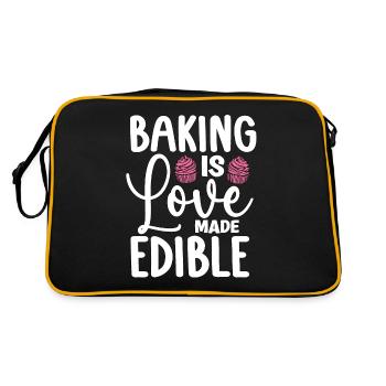 Baker Baking est fait par amour Comestible Boulangerie Cake Bake - Sac Retro - noir/or - Dos