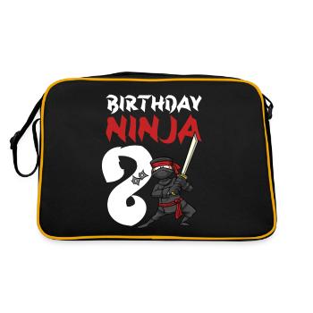 Fête d’anniversaire Ninja japonais de 8 ans Anniversaire - Sac Retro - noir/or - Dos
