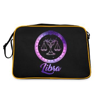Libra Zodiac Sign Gift Libra - Retro Bag - black/gold - Back