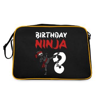 Fête d’anniversaire Ninja japonais de 8 ans Anniversaire - Sac Retro - noir/or - Dos
