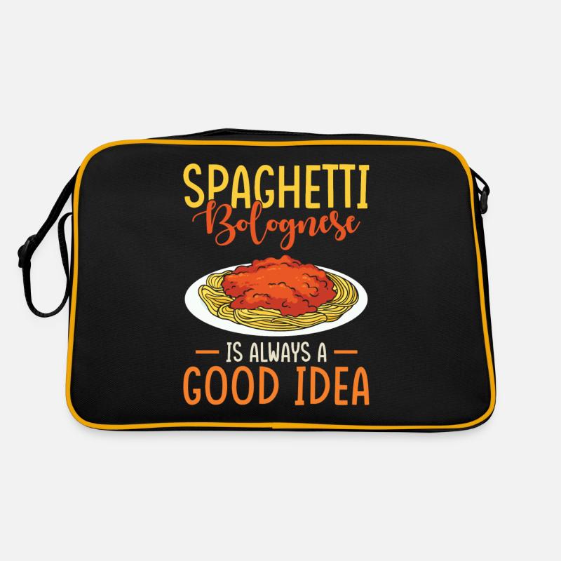 Spaghetti Bolognese - Retro Tasche - Schwarz/Gold