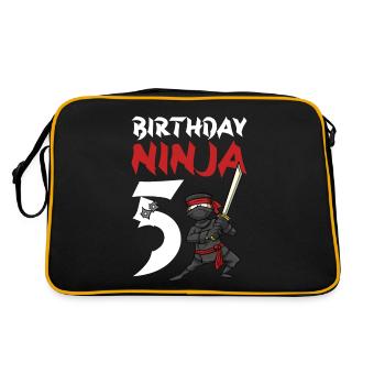 Fête d’anniversaire Ninja japonais de 5 ans Anniversaire - Sac Retro - noir/or - Dos