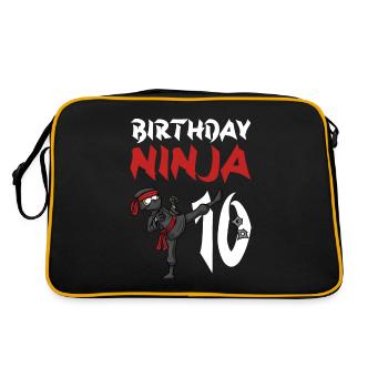 Fête d’anniversaire Ninja japonais de 10 ans - Sac Retro - noir/or - Dos