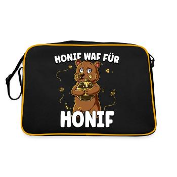 Bär Honig - Retro Tasche - Schwarz/Gold - Hinten