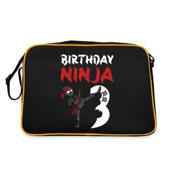 Fête d’anniversaire Ninja japonais de 3 ans Anniversaire - Sac Retro - noir/or - Dos