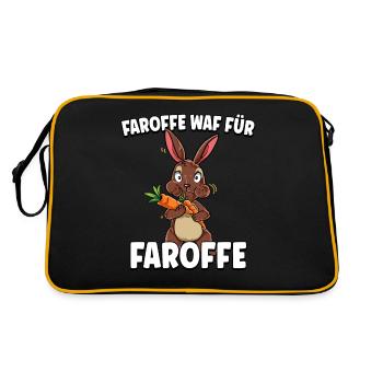 Hase Karotte - Retro Tasche - Schwarz/Gold - Hinten