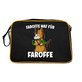 Pferd Karotte - Retro Tasche - Schwarz/Gold - Hinten