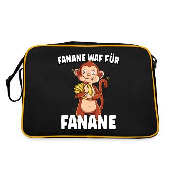 Affe Banane - Retro Tasche - Schwarz/Gold - Hinten