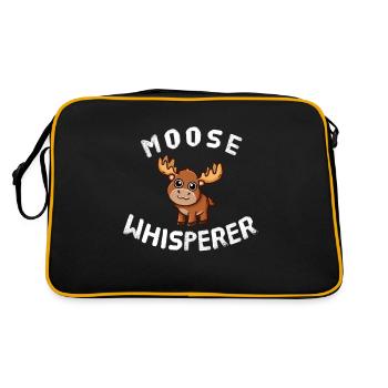 Funny Moose Lover Moose Whisperer - Retro Bag - black/gold - Back