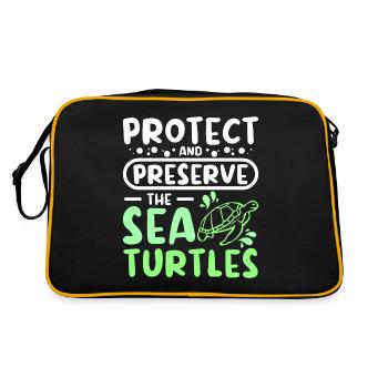 Protéger et préserver les tortues de mer - Sac Retro - noir/or - Dos