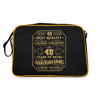 45 birthday 45 years man 45 years legendary 45 - Retro Bag - black/gold - Back