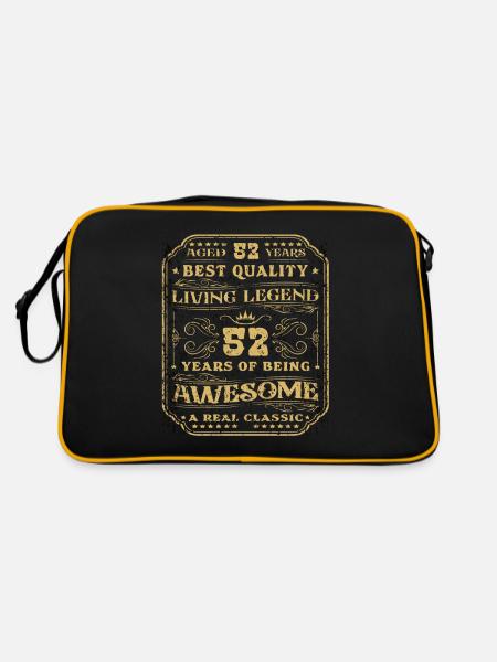 52 birthday 52 years man 52 years legendary 52 - Retro Bag - black/gold - Back