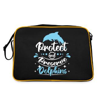 Protéger et préserver les dauphins - Sac Retro - noir/or - Dos