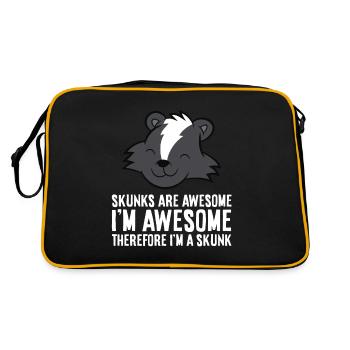 Skunks Are Awesome. I am Awesome Therefore I am a - Retro Bag - black/gold - Back