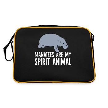 Manatees Are My Spirit Animal Funny Manatee - Retro Bag - black/gold - Back