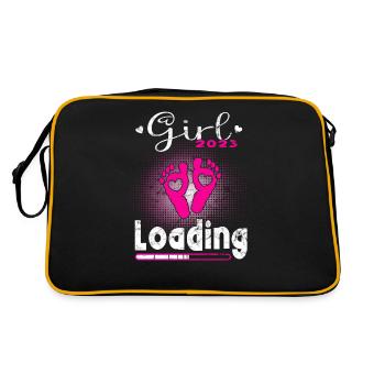 Schwangerschaft Junge Oder Mädchen 2023 - Retro Tasche - Schwarz/Gold - Hinten