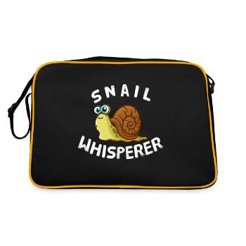 Funny Snail Lover Snail Whisperer - Retro Bag - black/gold - Back