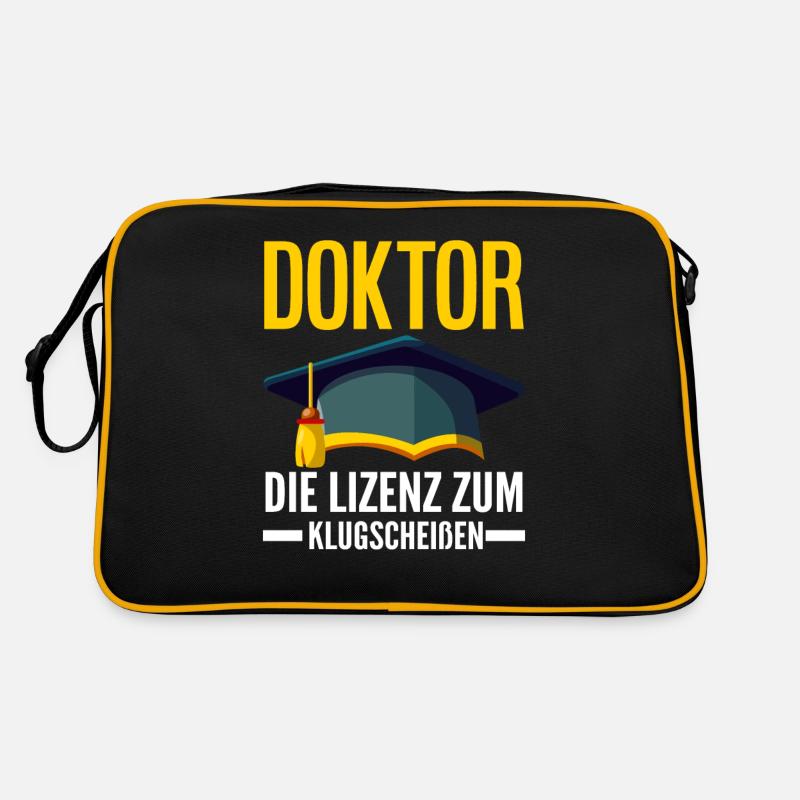 Doktortitel Abschluss - Retro Tasche - Schwarz/Gold