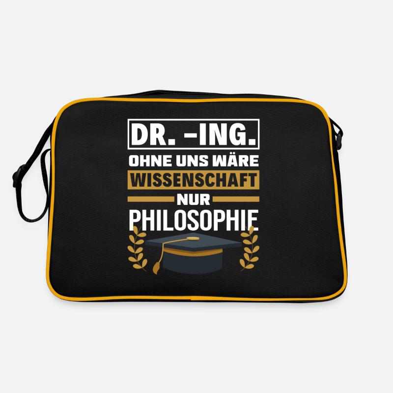 Doktortitel Ingenieur Geschenk - Retro Tasche - Schwarz/Gold