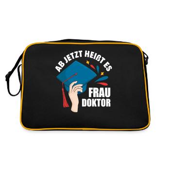 Doktortitel Frau Doktor - Retro Tasche - Schwarz/Gold - Hinten